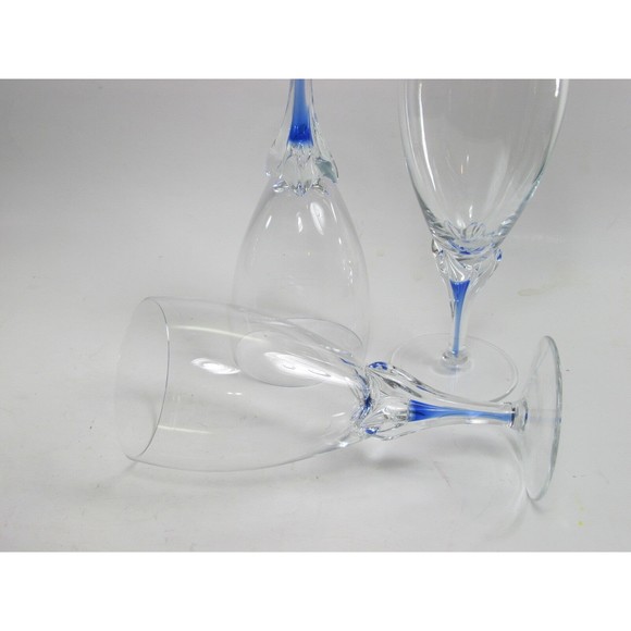 Studio Nova Crystal Large Iced Tea  Goblets Blue Core Bundle of 3 - Picture 7 of 8